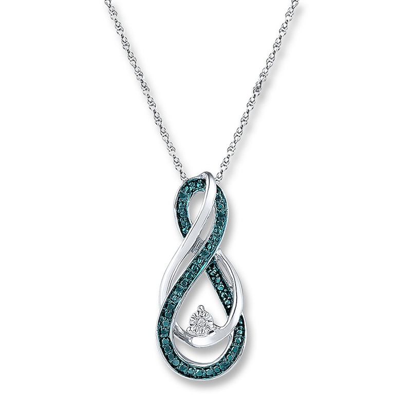 Infinity Symbol Necklace Diamond Accents Sterling Silver