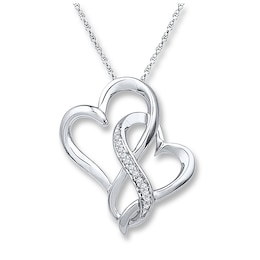 Infinity Heart Necklace 1/20 ct tw Diamonds Sterling Silver