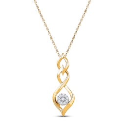 Diamond Necklace 1/10 ct tw Round 10K Yellow Gold