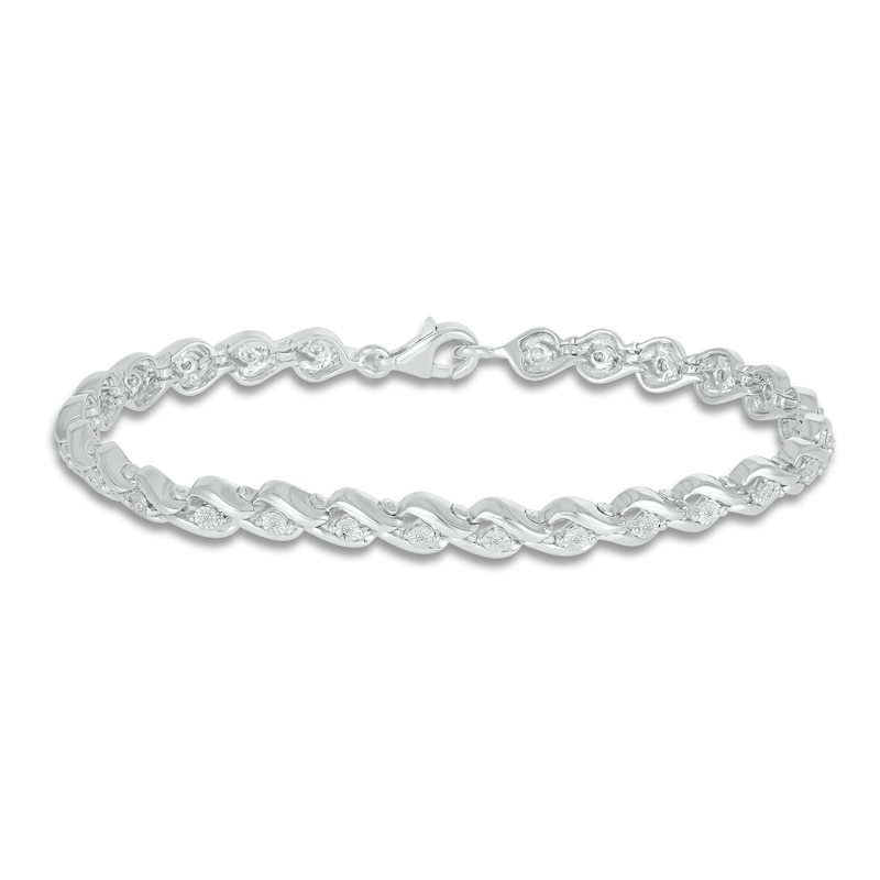 Main Image 1 of Diamond Bracelet 1/10 ct tw Round Sterling Silver