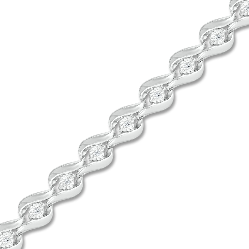 Main Image 2 of Diamond Bracelet 1/10 ct tw Round Sterling Silver