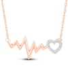 Thumbnail Image 2 of Heartbeat Necklace 1/20 ct tw Diamonds 10K Rose Gold