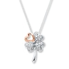 Thumbnail Image 1 of Clover Necklace 1/10 ct tw Diamonds Sterling Silver/10K Rose Gold