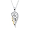 Thumbnail Image 1 of Angel Wing Necklace 1/10 ct tw Diamond Sterling Silver/10K Yellow Gold