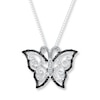 Thumbnail Image 1 of Butterfly Necklace 1/4 ct tw Diamonds Sterling Silver