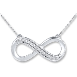 Diamond Infinity Necklace 1/10 ct tw Round Sterling Silver