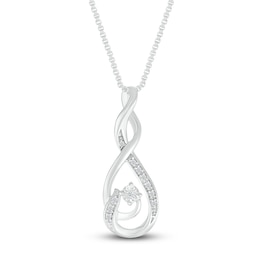 Diamond Necklace 1/20 ct tw Round Sterling Silver