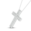 Thumbnail Image 1 of Cross/Heart Necklace 1/20 ct tw Diamonds Sterling Silver