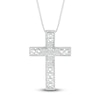 Thumbnail Image 2 of Cross/Heart Necklace 1/20 ct tw Diamonds Sterling Silver