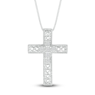 Cross/Heart Necklace 1/20 ct tw Diamonds Sterling Silver | Jared