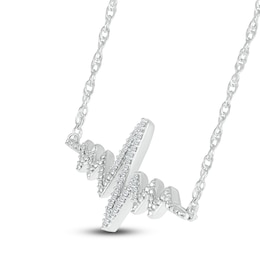 Heartbeat Necklace 1/10 ct tw Diamonds Sterling Silver