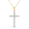 Thumbnail Image 1 of Diamond Cross Necklace 1 ct tw Round 10K Yellow Gold