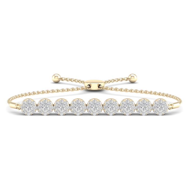 Main Image 1 of Diamond Bolo Bracelet 1 ct tw Round 14K Yellow Gold