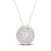 Thumbnail Image 1 of Diamond Pendant Necklace 1/2 ct tw Round 10K Rose Gold