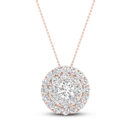 Diamond Pendant Necklace 1/2 ct tw Round 10K Rose Gold