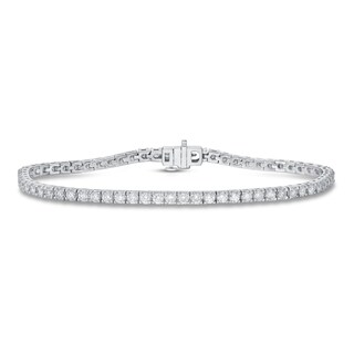 Lab-Created Diamond Bracelet 3 ct tw Round 14K White Gold