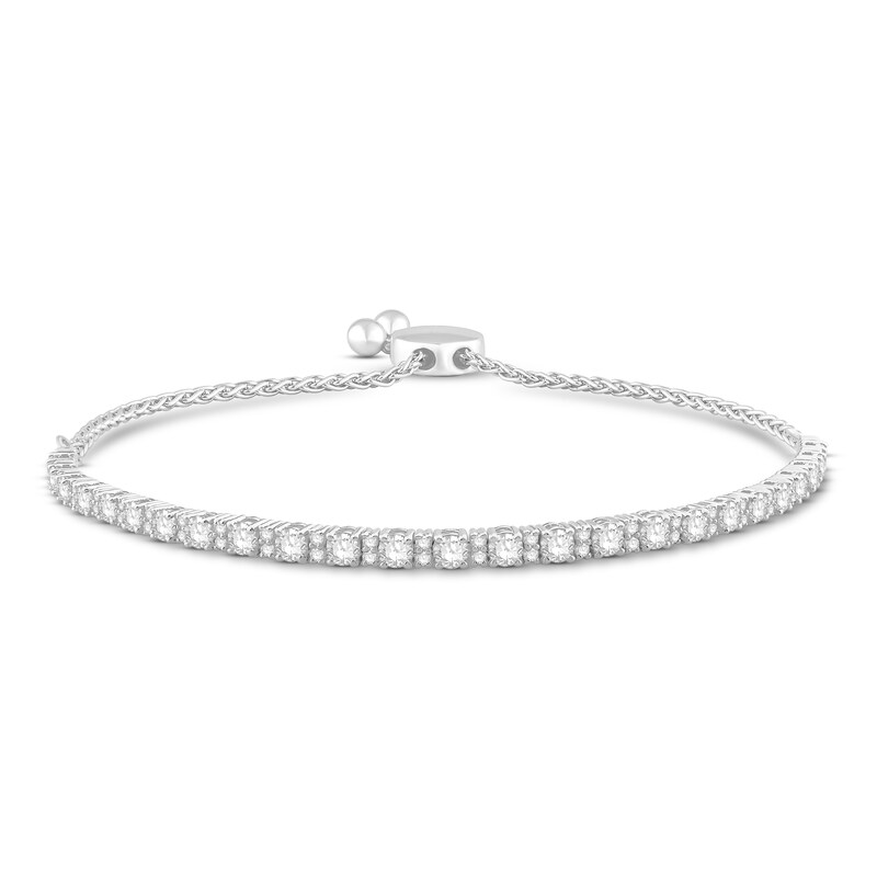 Lab-Created Diamond Bracelet 3 ct tw Round 14K White Gold