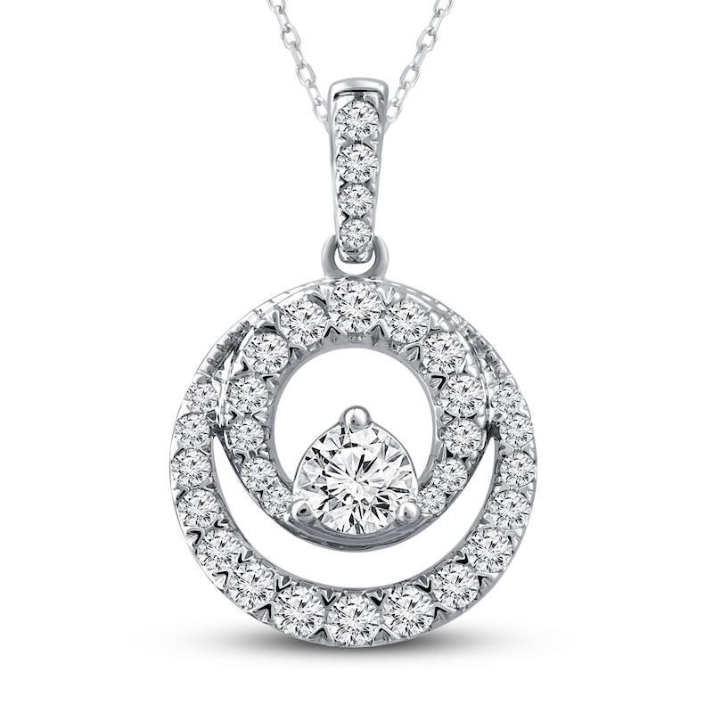 Closer Together Diamond Necklace 1/2 ct tw Round 10K White Gold