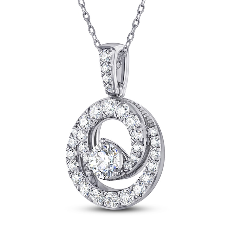 Closer Together Diamond Necklace 1/2 ct tw Round 10K White Gold