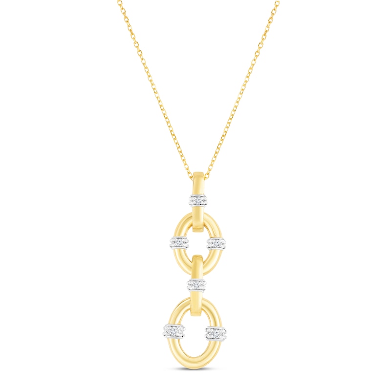 Main Image 1 of Diamond Necklace 1/4 ct tw Round 10K Yellow Gold