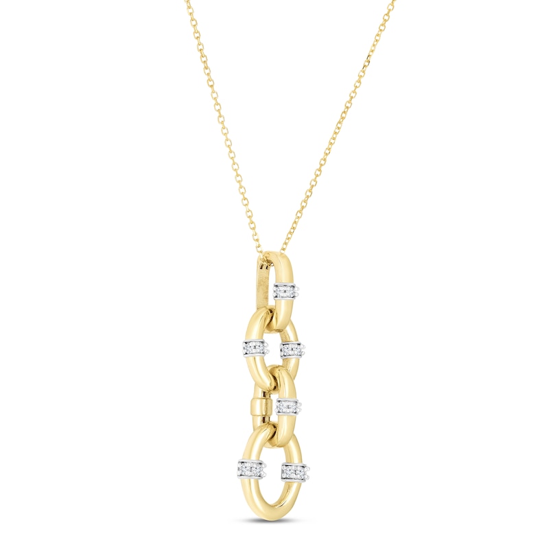 Main Image 2 of Diamond Necklace 1/4 ct tw Round 10K Yellow Gold