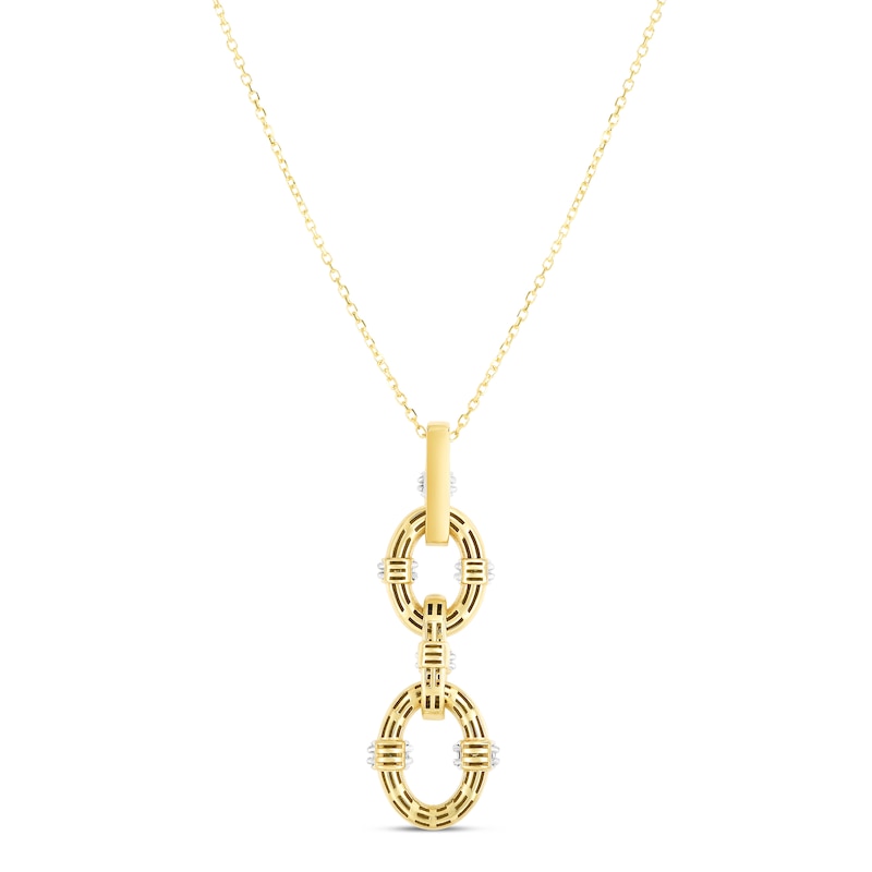 Main Image 3 of Diamond Necklace 1/4 ct tw Round 10K Yellow Gold