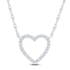 Thumbnail Image 1 of Diamond Heart Necklace 1/10 ct tw Round-cut 10K White Gold