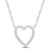 Thumbnail Image 3 of Diamond Heart Necklace 1/10 ct tw Round-cut 10K White Gold