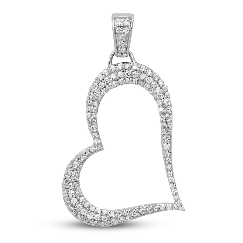 Diamond Fancy Heart Charm 1/2 ct tw 14K White Gold