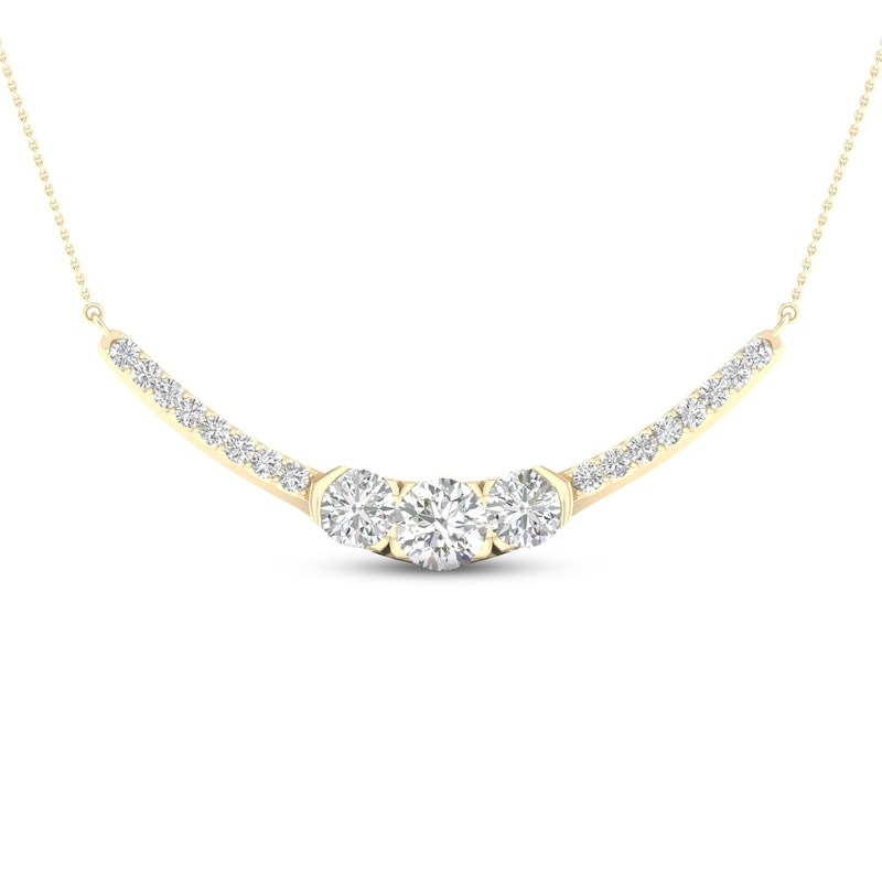 Main Image 1 of Diamond Necklace 1/2 ct tw Round 10K Yellow Gold