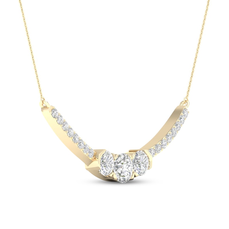 Main Image 2 of Diamond Necklace 1/2 ct tw Round 10K Yellow Gold