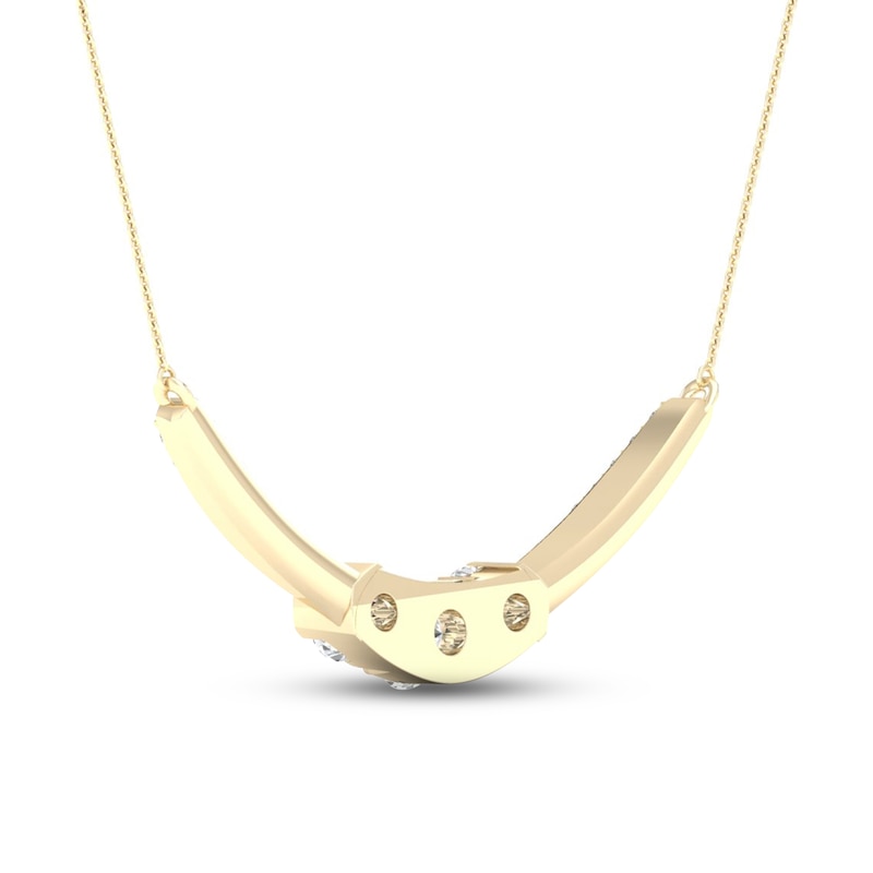 Main Image 4 of Diamond Necklace 1/2 ct tw Round 10K Yellow Gold