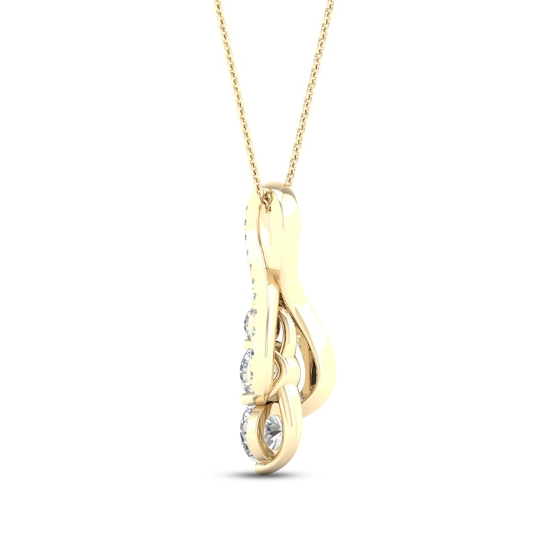 Love Entwined Diamond Necklace 1/5 ct tw Round-cut 10K Yellow Gold 18