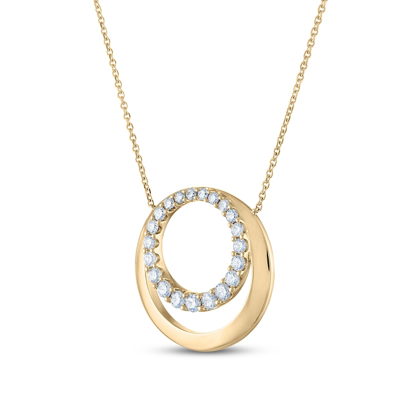 Main Image 2 of Diamond Necklace 3/4 ct tw Round 10K Yellow Gold