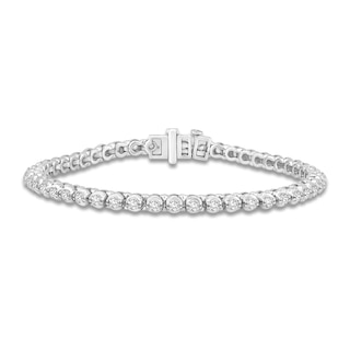 3 Prong Round Brilliant Cut Tennis Bracelet 6 Ct. Tw. Dew in White | 14K Yellow Gold by Diamond Nexus