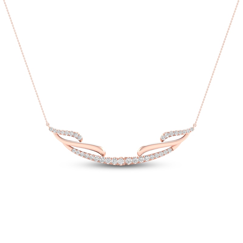 Main Image 1 of Diamond Necklace 1/5 ct tw Round 10K Rose Gold