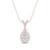 Thumbnail Image 1 of Diamond Necklace 1/4 ct tw Round/Pear-shaped 10K Rose Gold