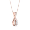 Thumbnail Image 2 of Diamond Necklace 1/4 ct tw Round/Pear-shaped 10K Rose Gold