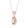 Thumbnail Image 4 of Diamond Necklace 1/4 ct tw Round/Pear-shaped 10K Rose Gold