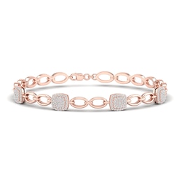 Diamond Bracelet 1/2 ct tw Round 10K Rose Gold 7.25&quot;