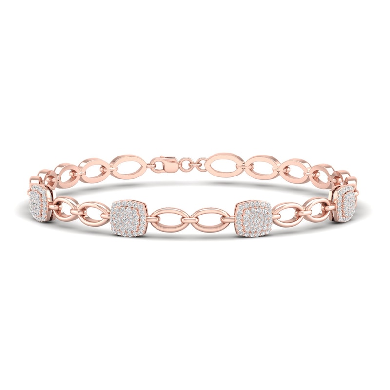 Diamond Bracelet 1/2 ct tw Round 10K Rose Gold 7.25"