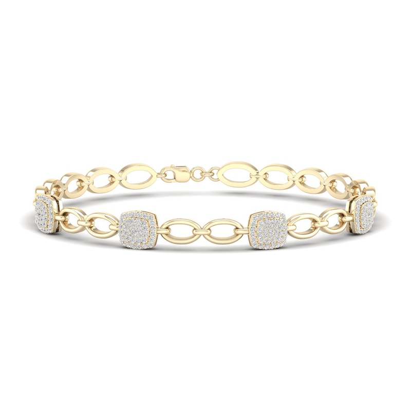 Diamond Bracelet 1/2 ct tw Round 10K Gold 7.25