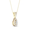 Thumbnail Image 2 of Diamond Necklace 1/4 ct tw Pear-shaped/Round 10K Yellow Gold