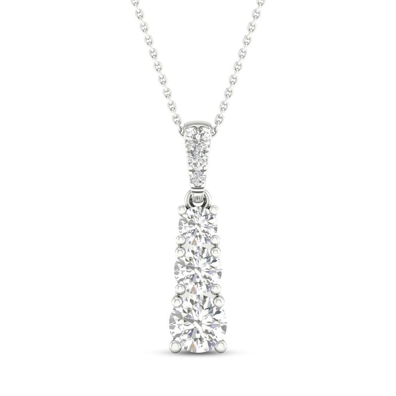 Main Image 1 of Diamond Pendant Necklace 1/2 ct tw Round 10K White Gold