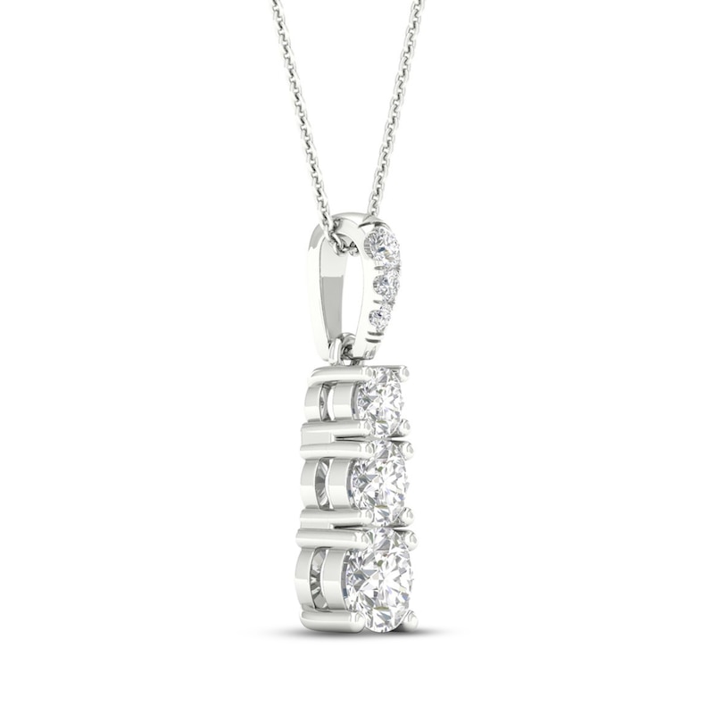 Main Image 3 of Diamond Pendant Necklace 1/2 ct tw Round 10K White Gold