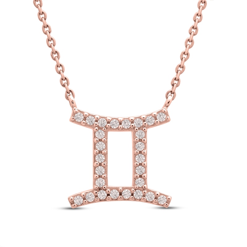 Diamond Gemini Necklace 1/10 ct tw 10K Rose Gold