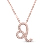 Thumbnail Image 1 of Diamond Leo Necklace 1/10 ct tw 10K Rose Gold