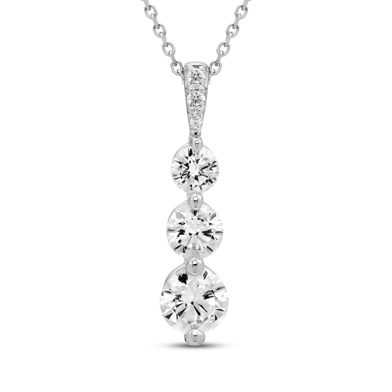 Diamond 3-Stone Pendant Necklace 1 ct tw Round 14K White Gold | Jared