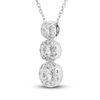 Thumbnail Image 2 of Diamond 3-Stone Pendant Necklace 1/2 ct tw Round 10K White Gold