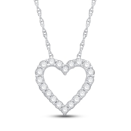 Diamond Heart Necklace 1/4 ct tw Round 10K White Gold